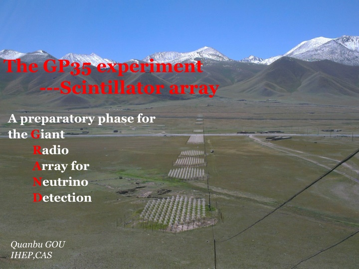 the gp35 experiment scintillator array