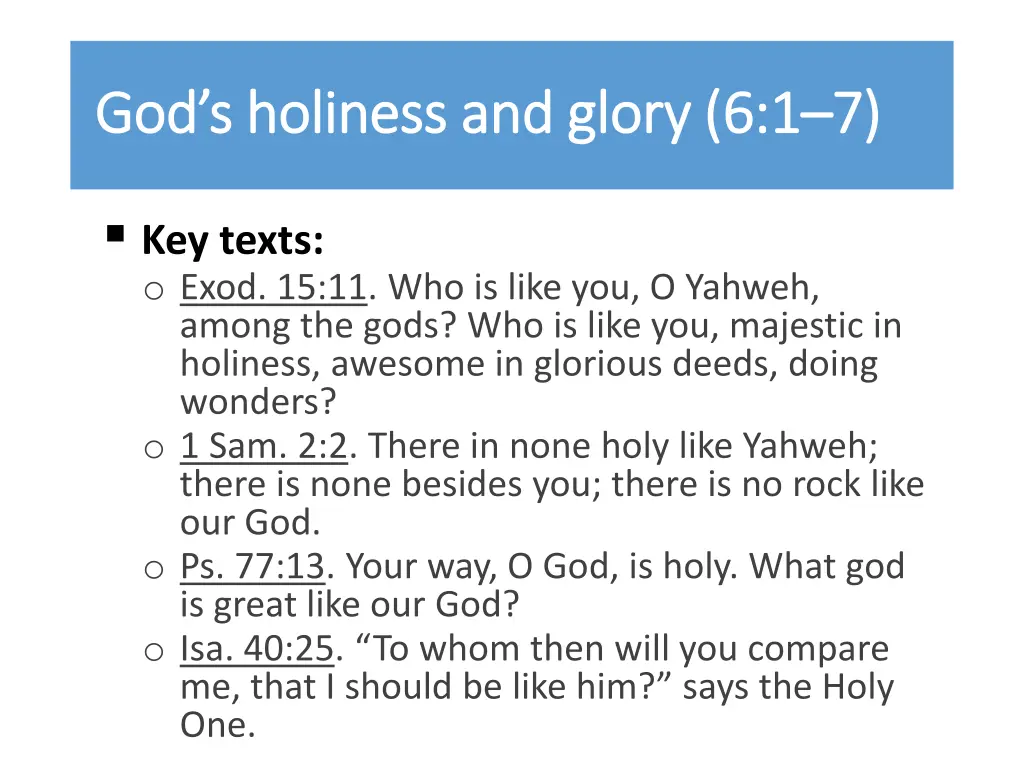 god s holiness god s holiness and glory 6 1