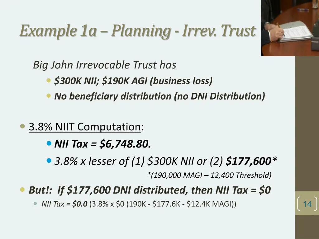 example 1a planning irrev trust