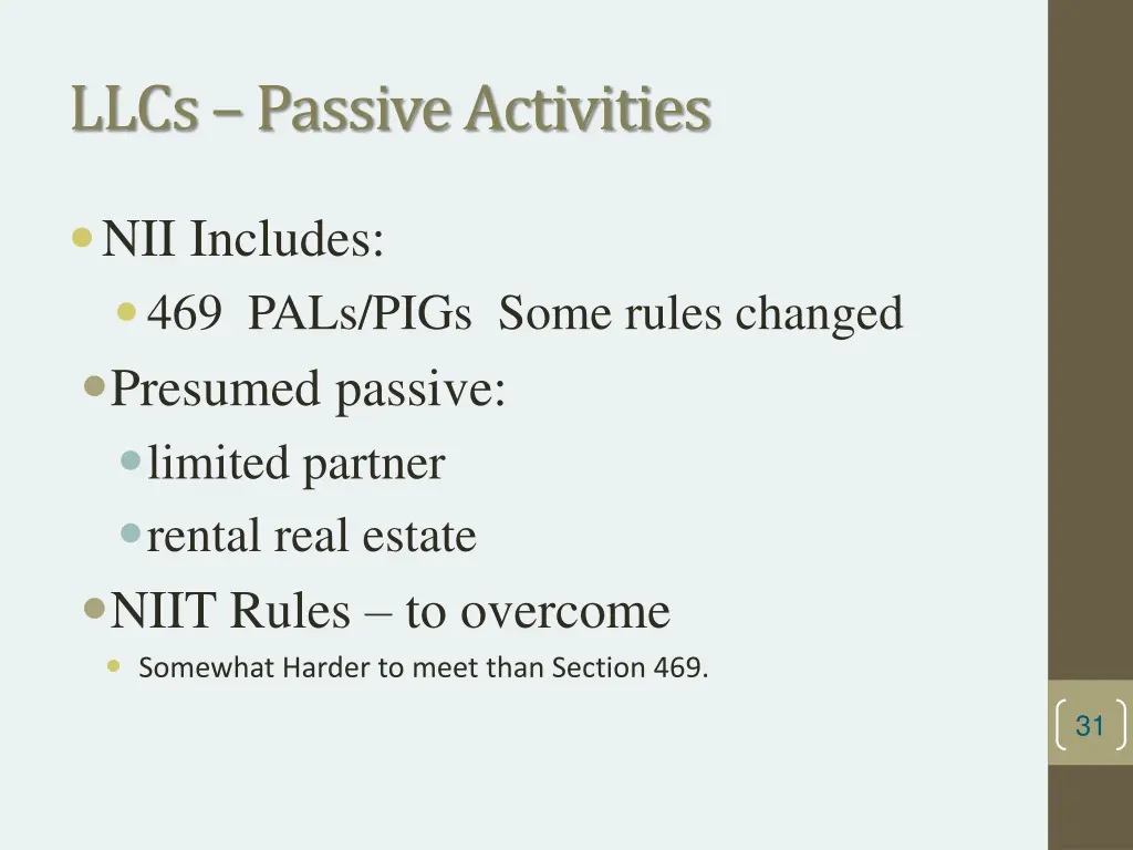 llcs passive activities