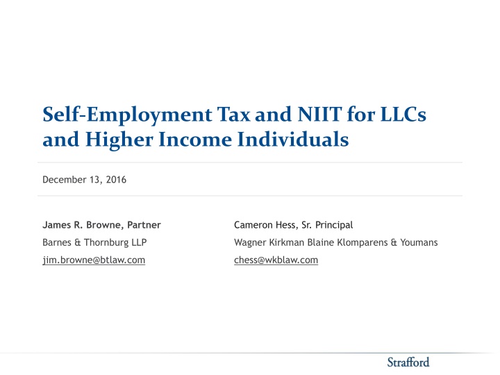 self employment tax and niit for llcs and higher