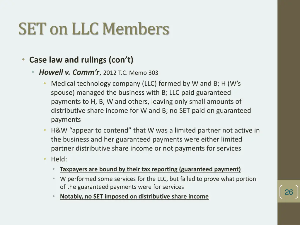 set on llc members 8