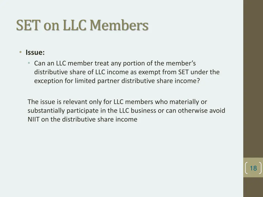 set on llc members