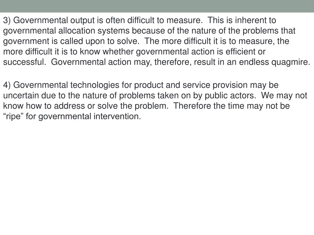 3 governmental output is often difficult