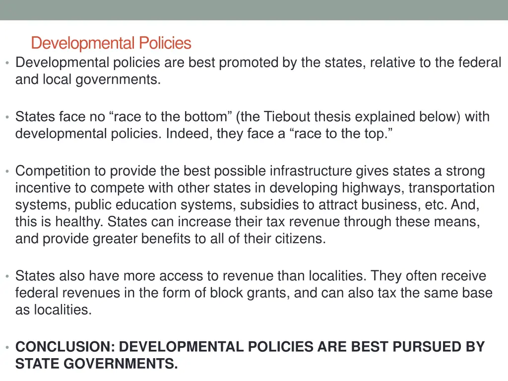 developmental policies developmental policies