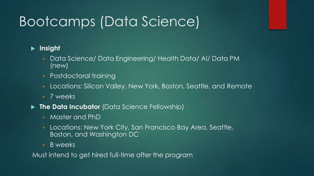 bootcamps data science