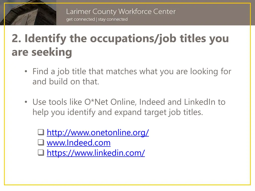 2 identify the occupations job titles