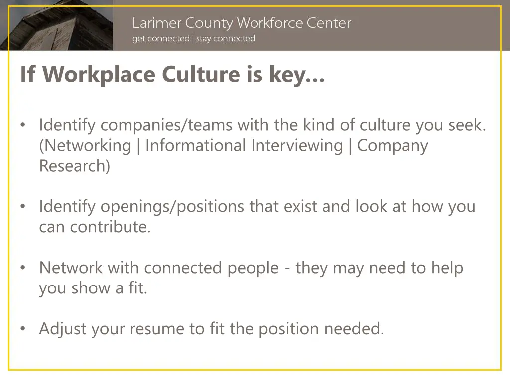 if workplace culture is key