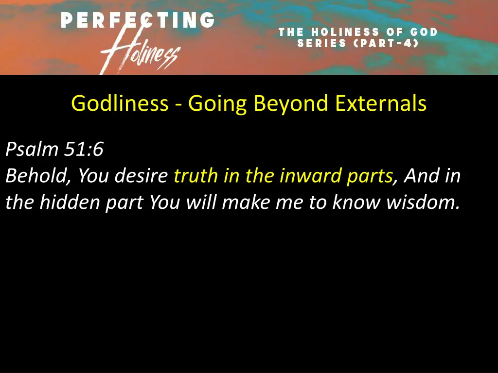 godliness going beyond externals