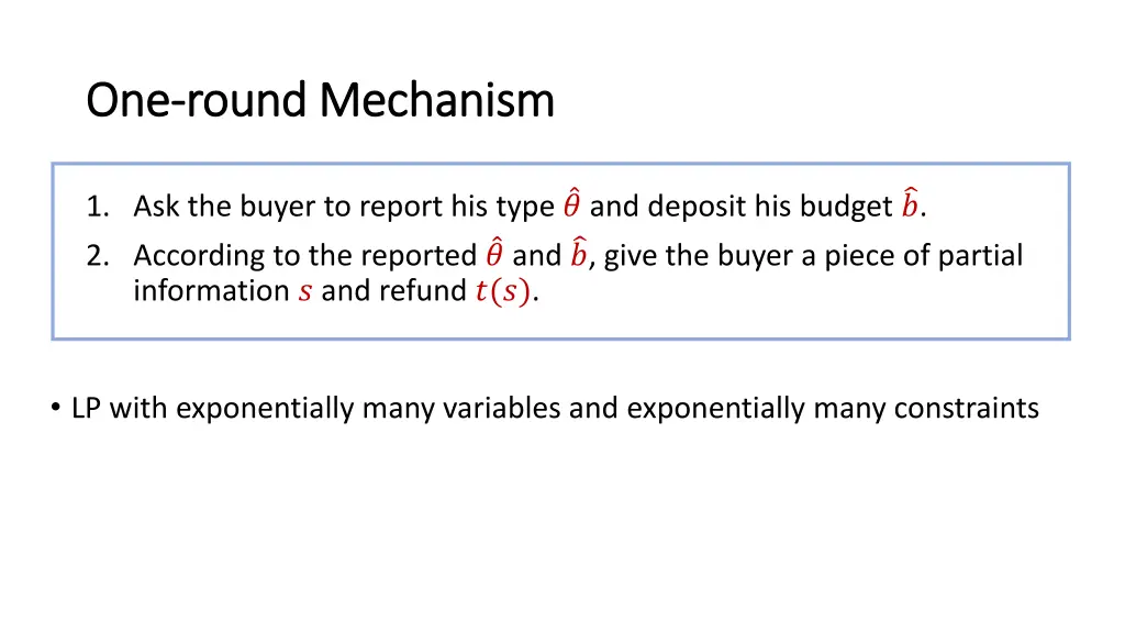 one one round mechanism round mechanism