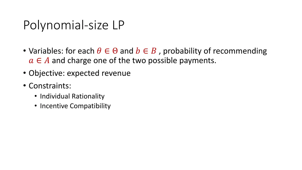 polynomial size lp