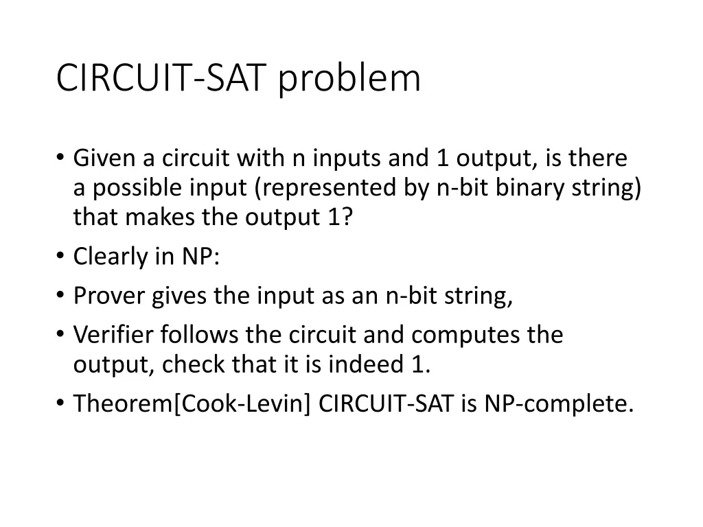 circuit sat problem