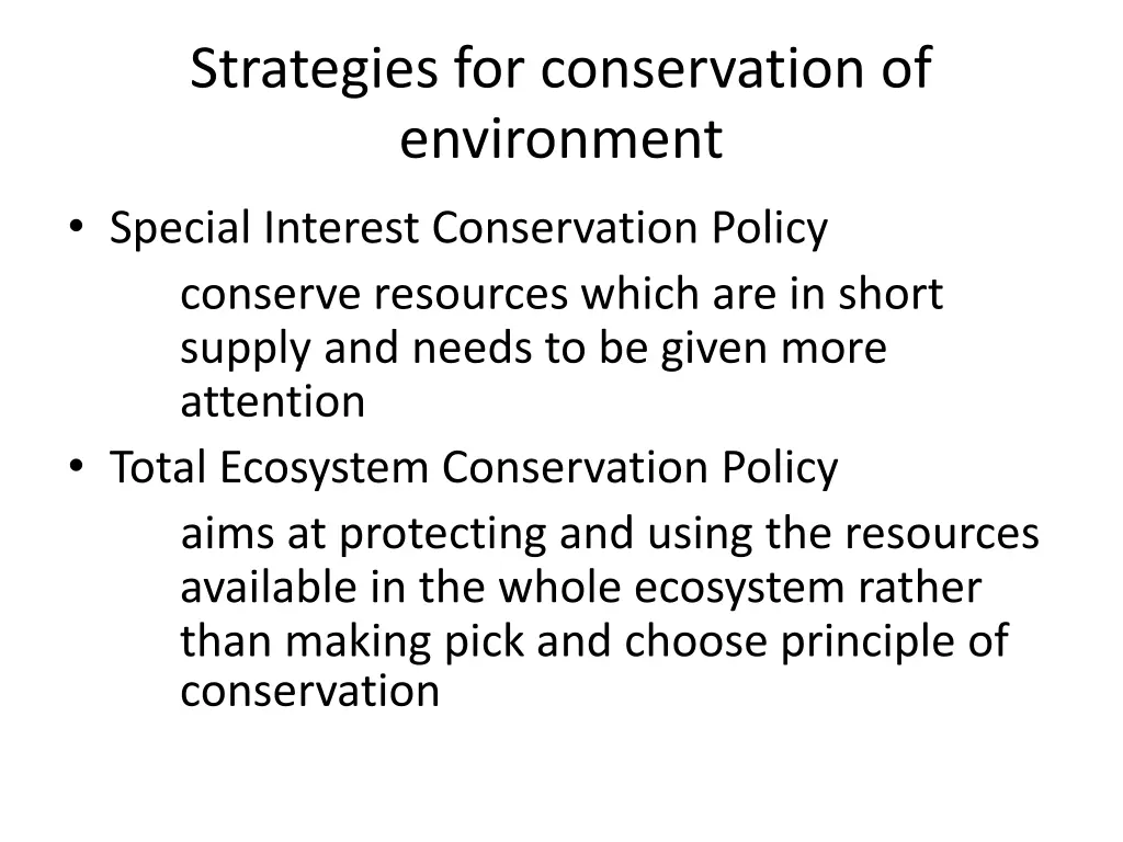 strategies for conservation of environment