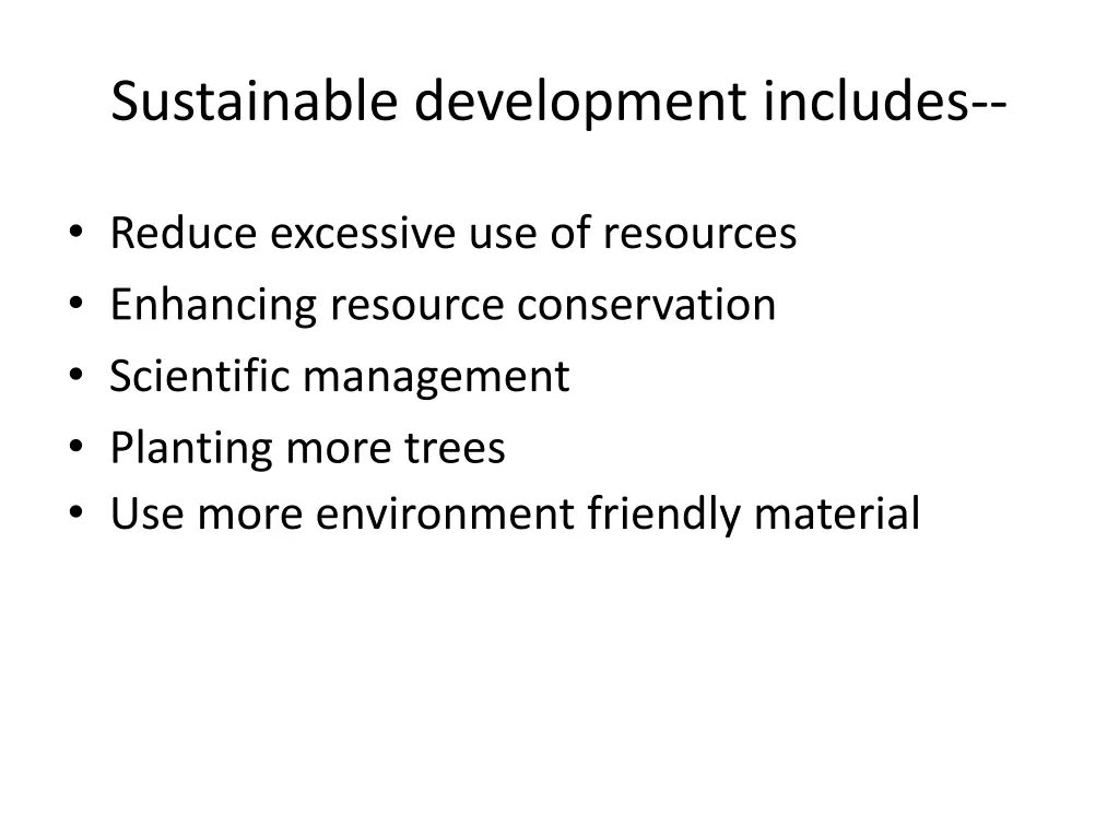 sustainable development includes