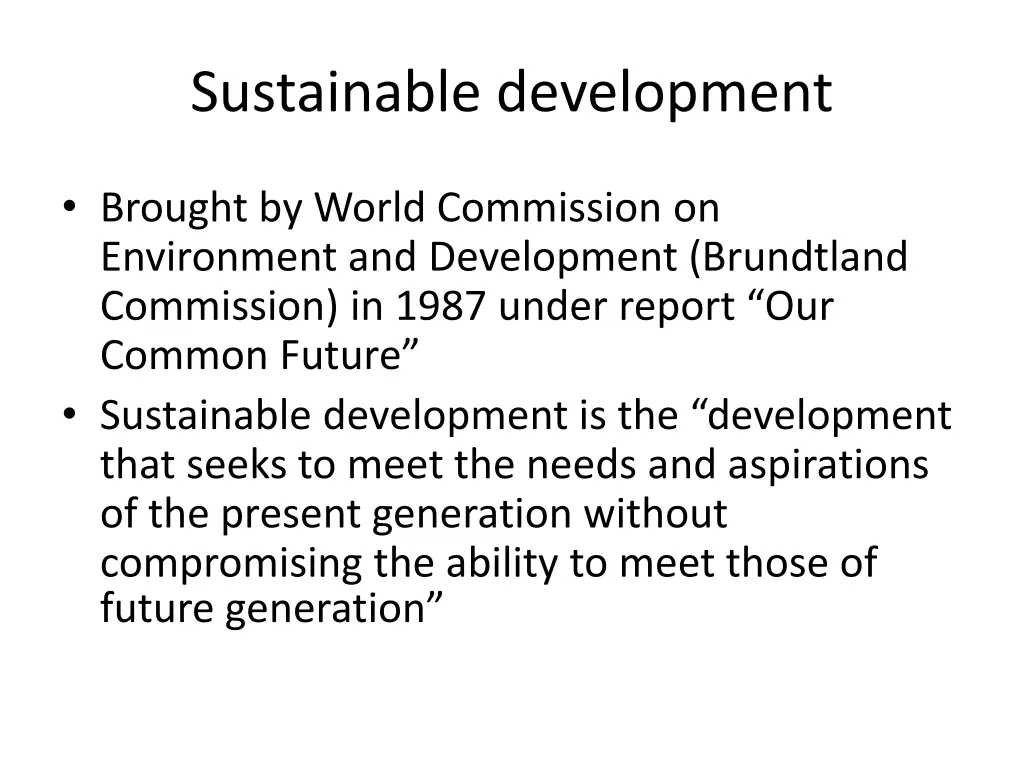 sustainable development