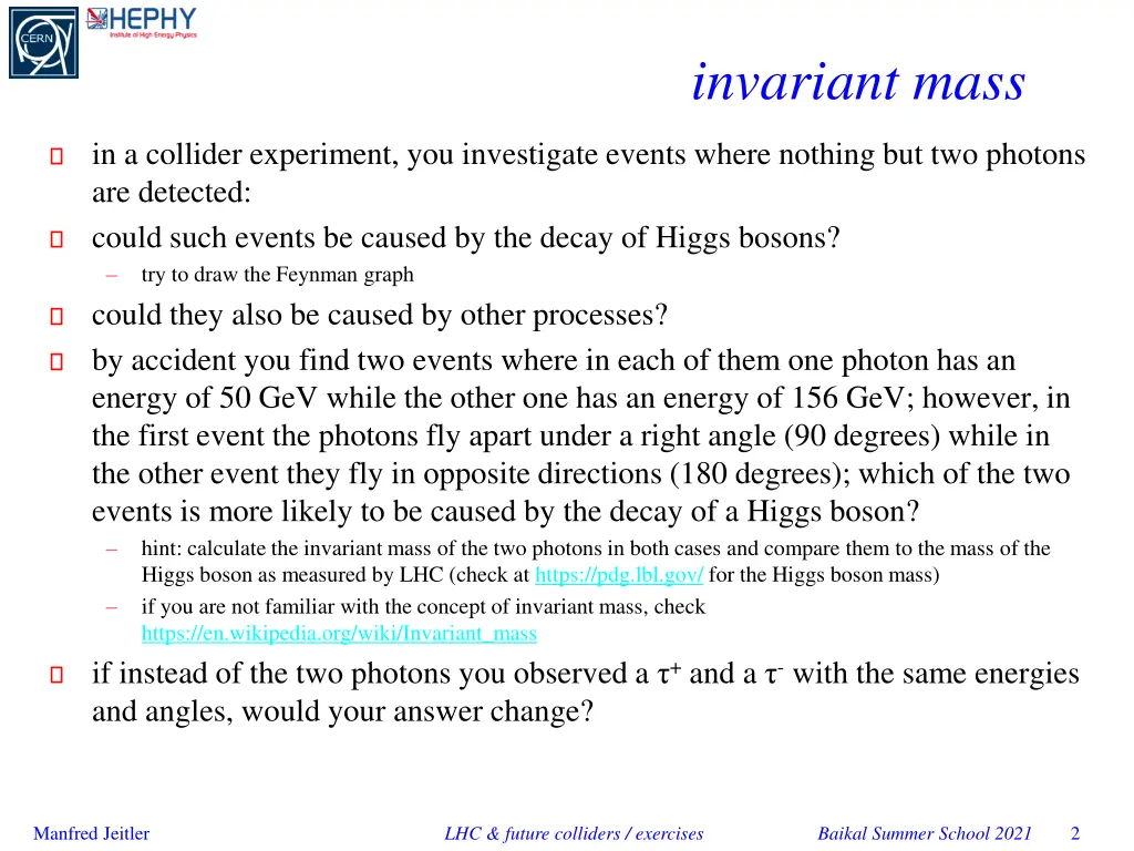 invariant mass