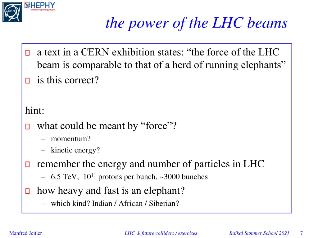 the power of the lhc beams