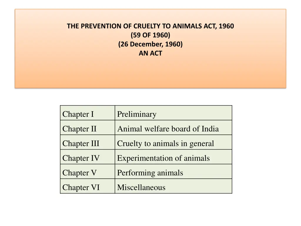 the prevention of cruelty to animals act 1960 1