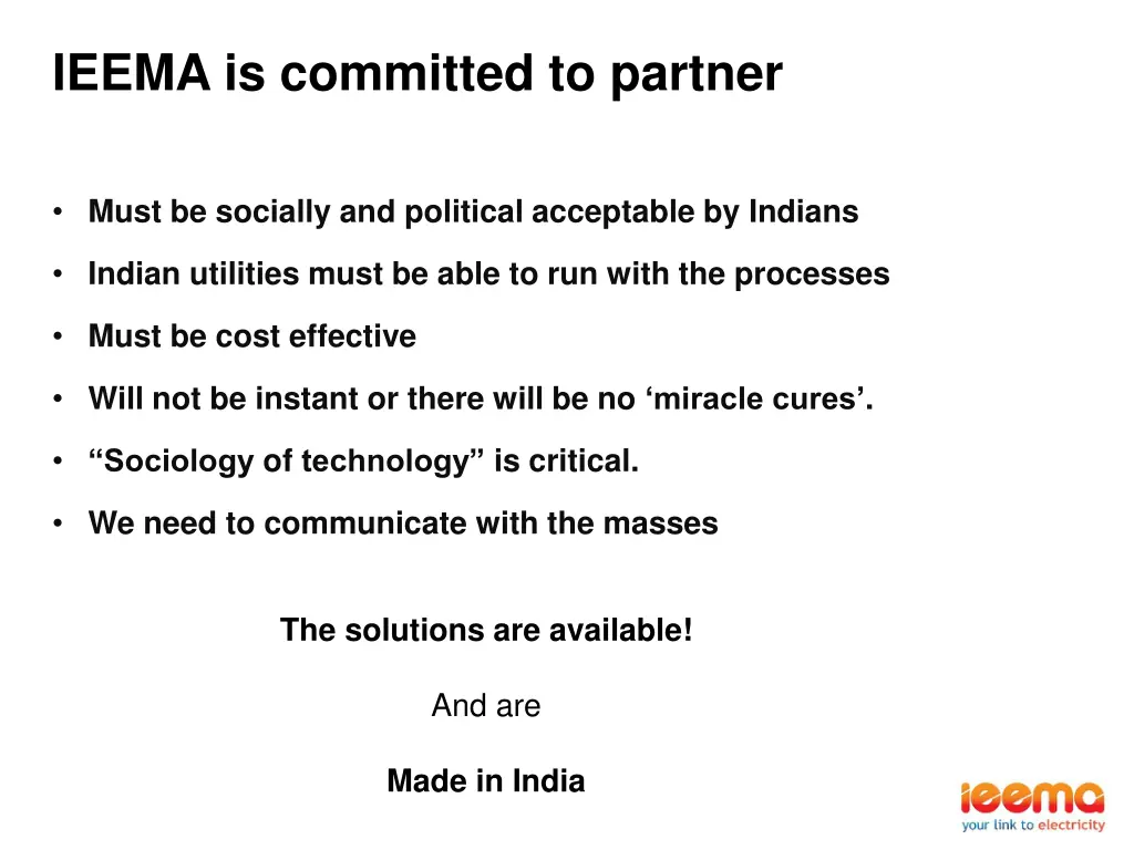 ieema is committed to partner