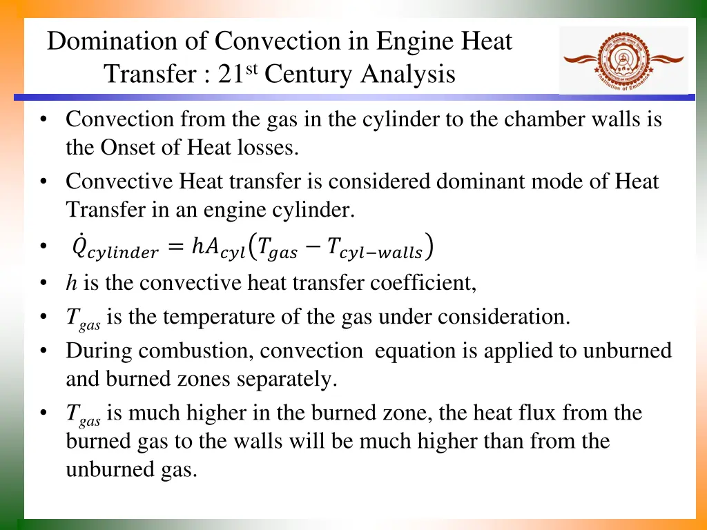 domination of convection in engine heat transfer