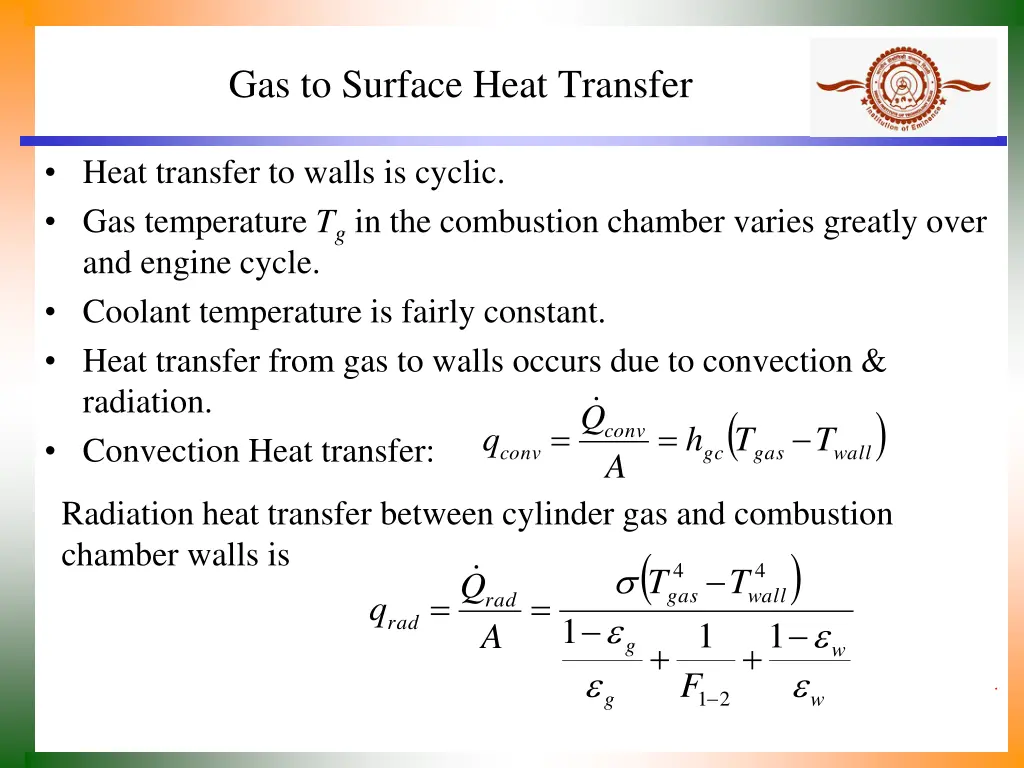 gas to surface heat transfer