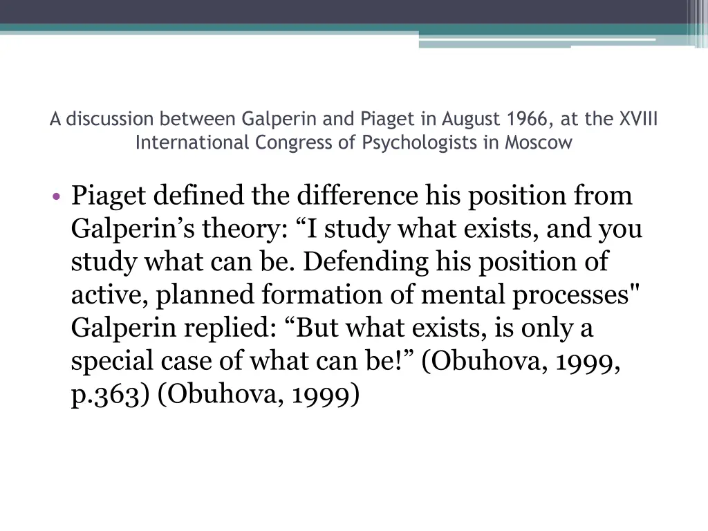 a discussion between galperin and piaget