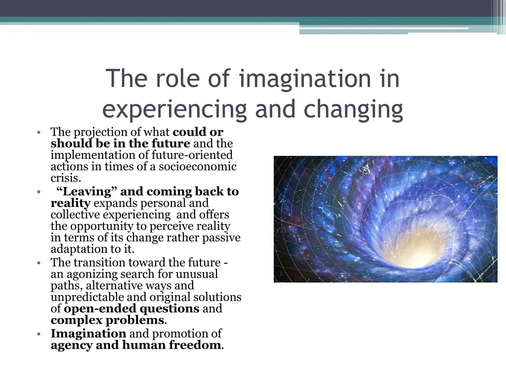 the role of imagination in experiencing