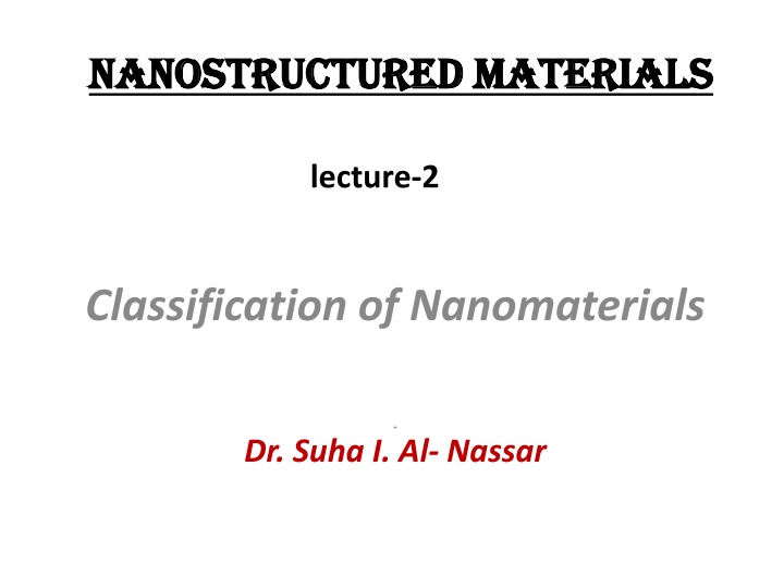 nanostructured materials nanostructured materials