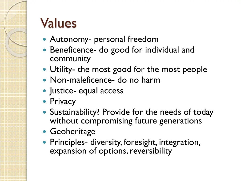 values autonomy personal freedom beneficence