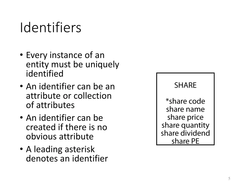 identifiers