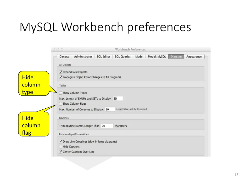 mysql workbench preferences