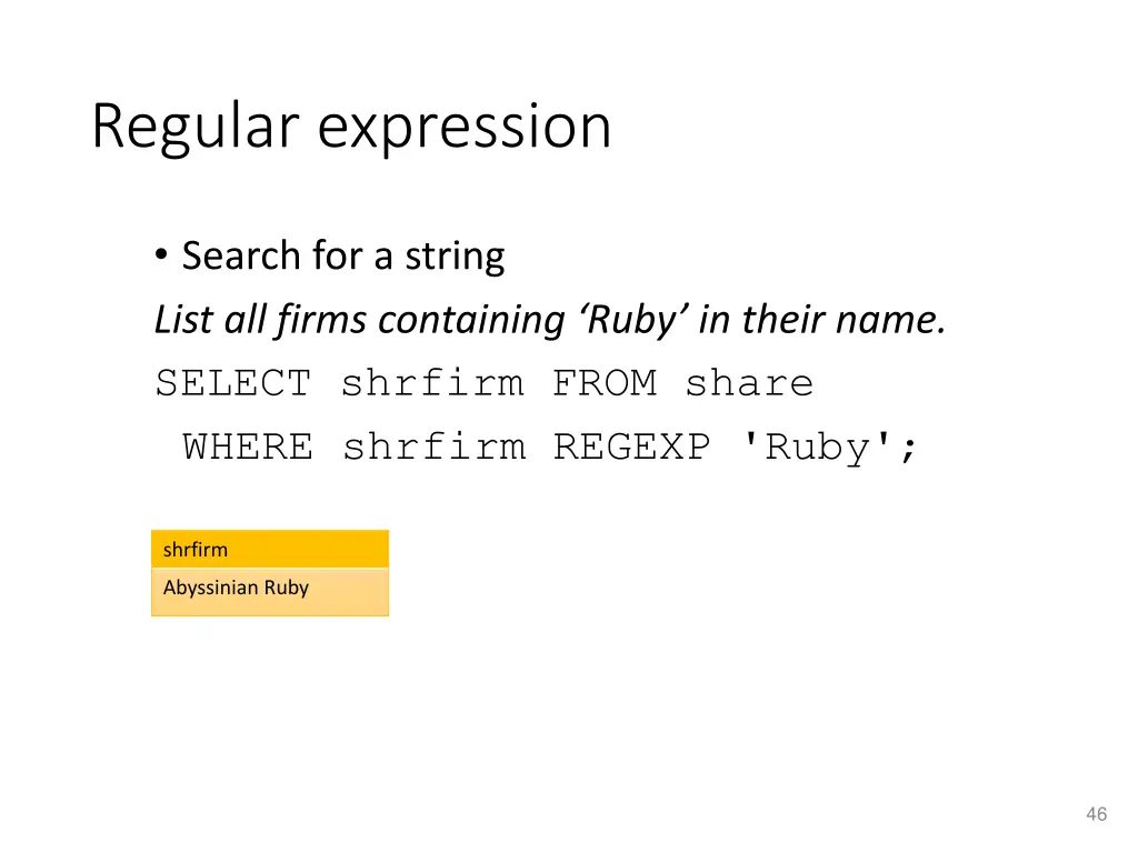 regular expression 1