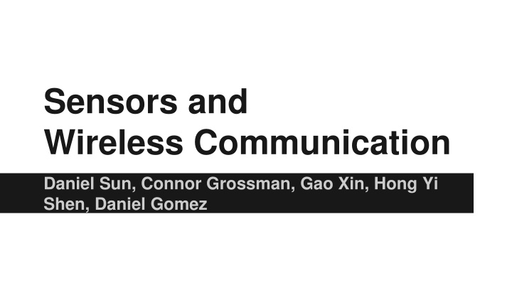 sensors and wireless communication