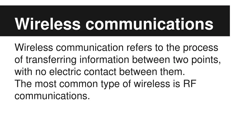 wireless communications