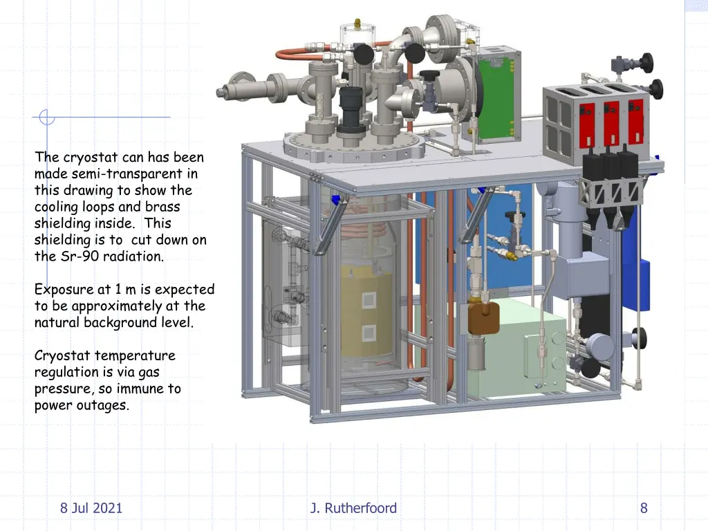 the cryostat can has been made semi transparent