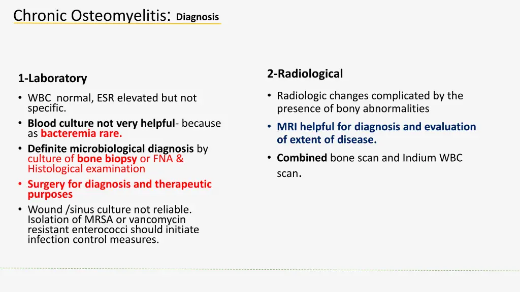 chronic osteomyelitis diagnosis