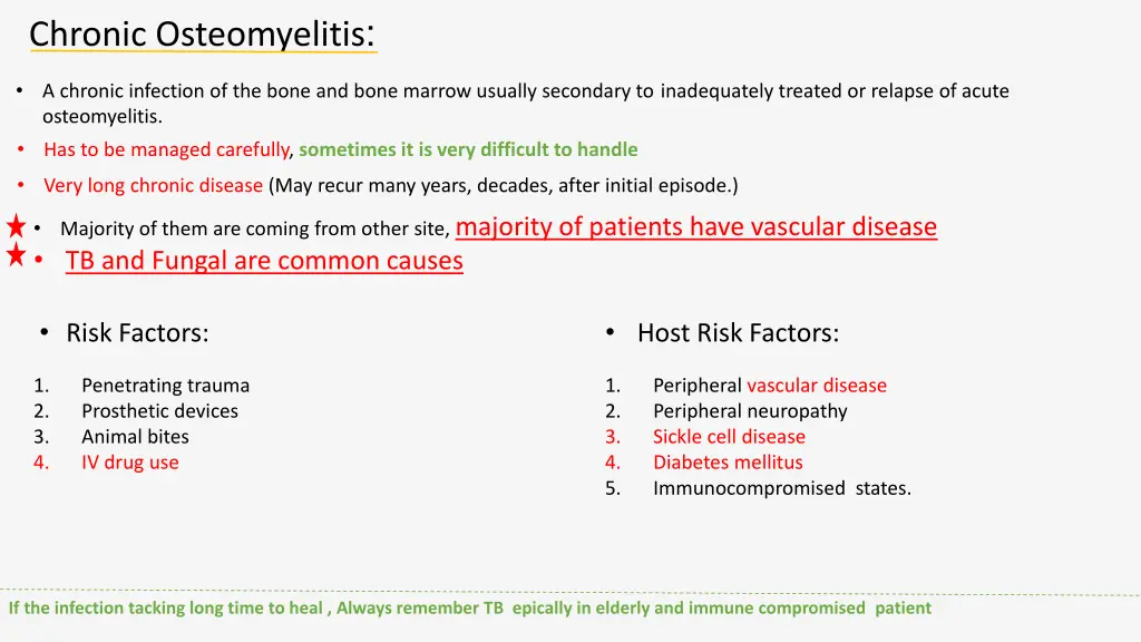 chronic osteomyelitis