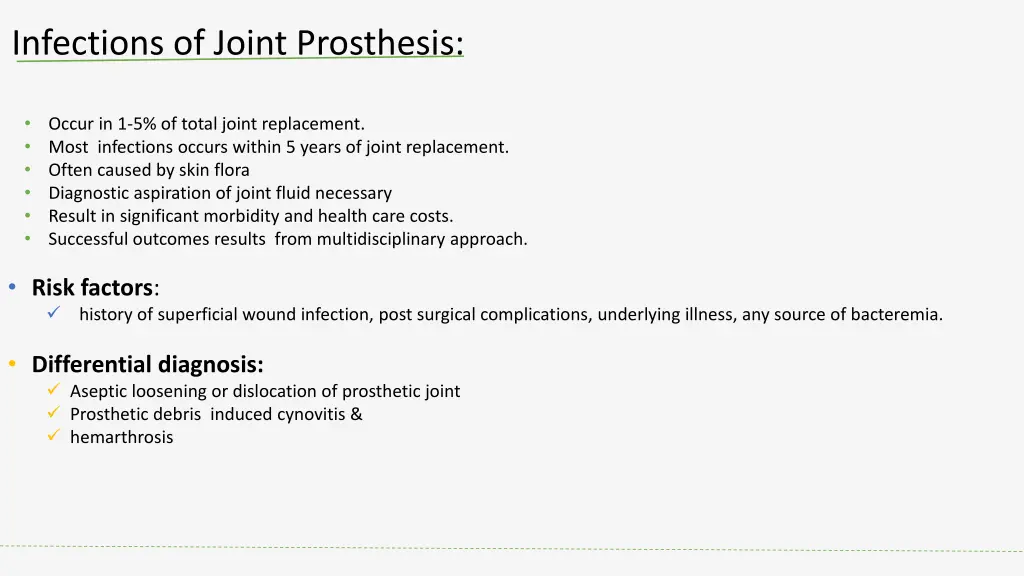 infections of joint prosthesis