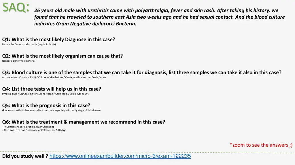 saq 26 years old male with urethritis came with