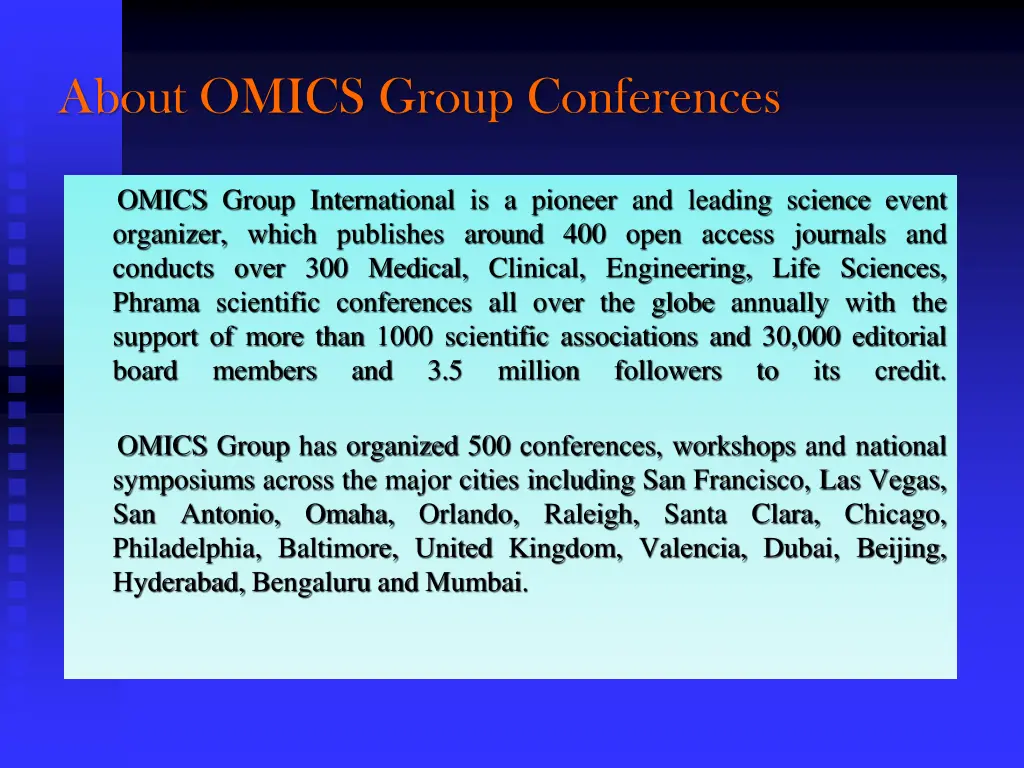 about omics group conferences