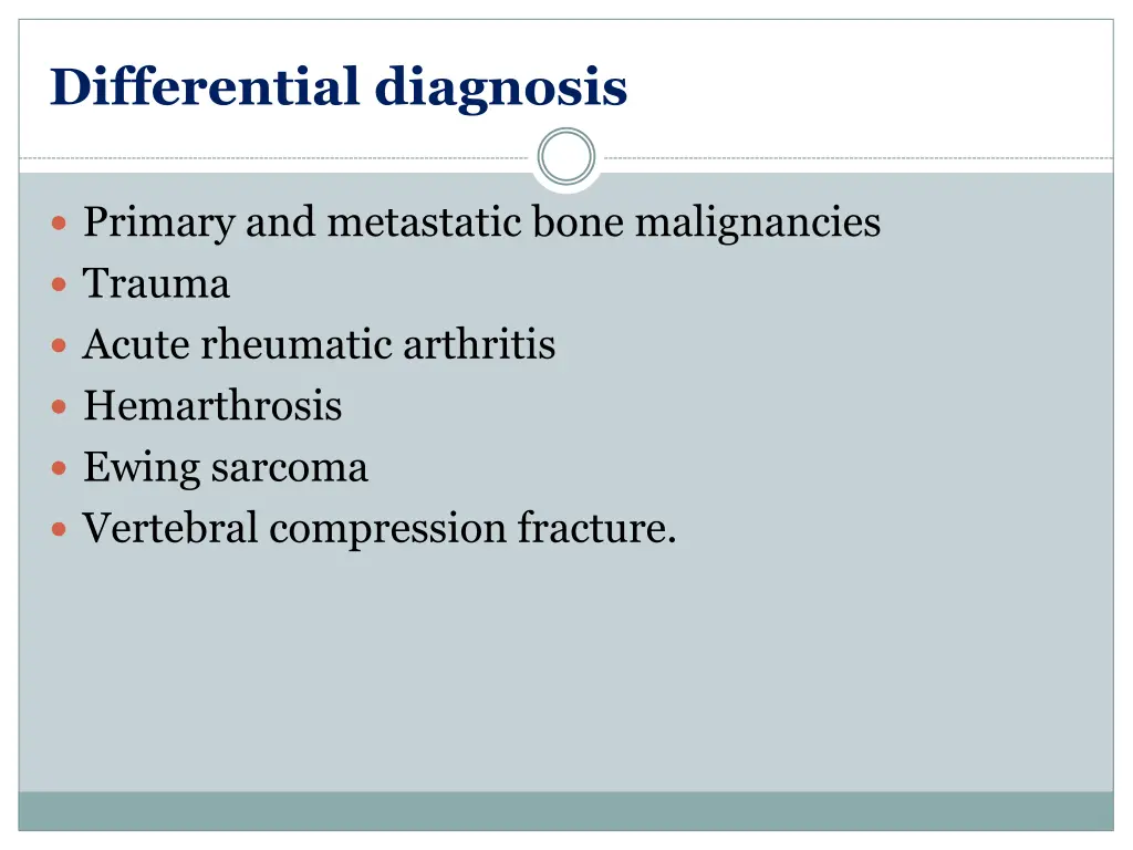 differential diagnosis