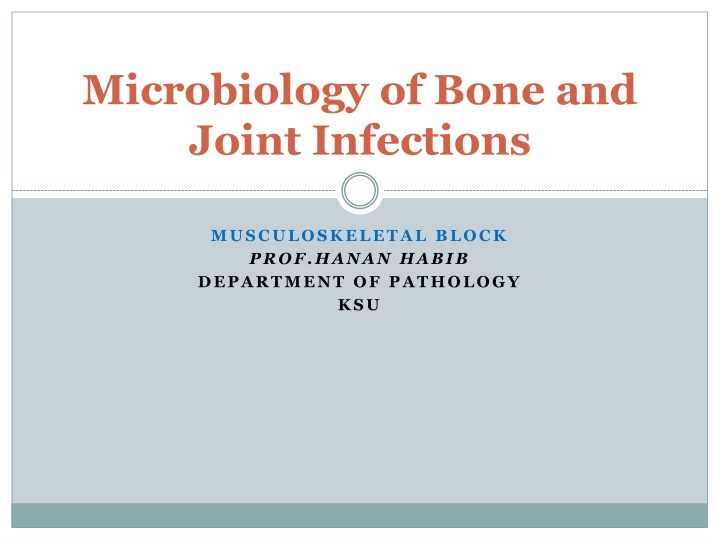 microbiology of bone and joint infections