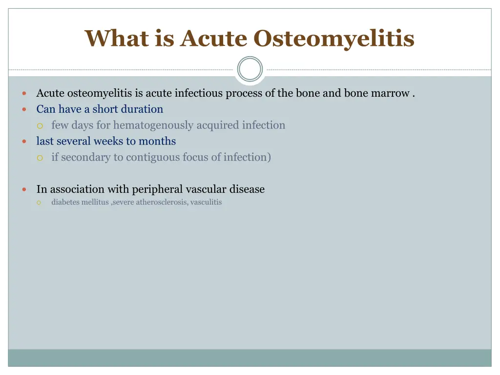 what is acute osteomyelitis