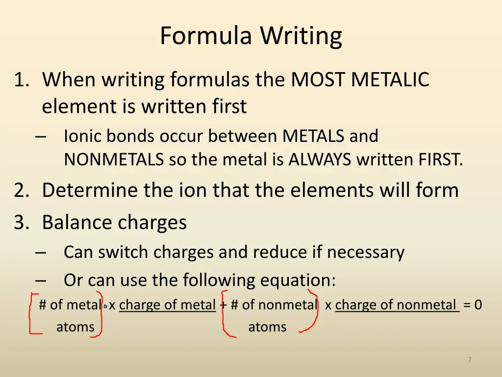 formula writing