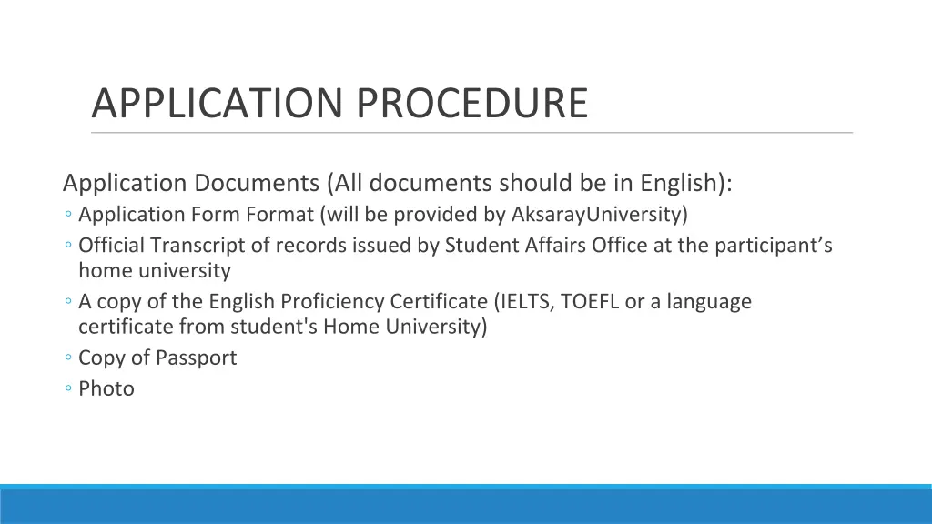 application procedure