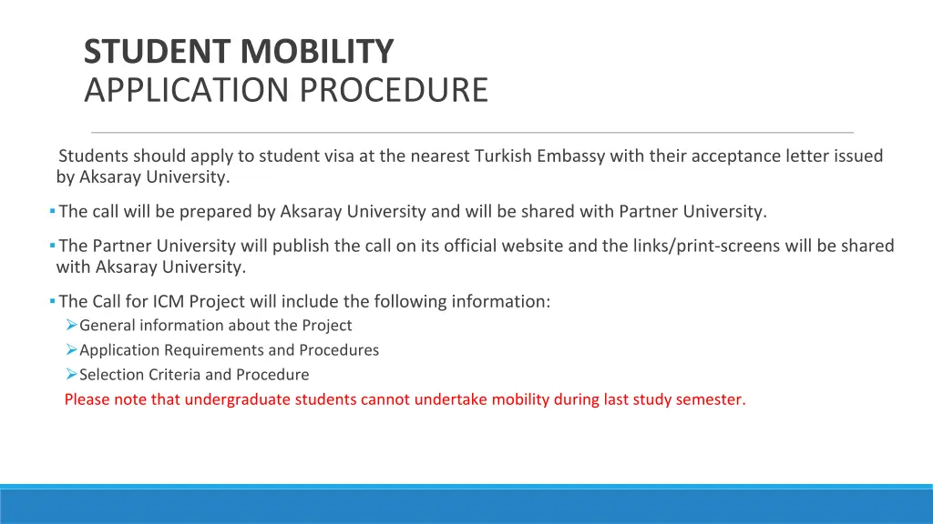 student mobility application procedure