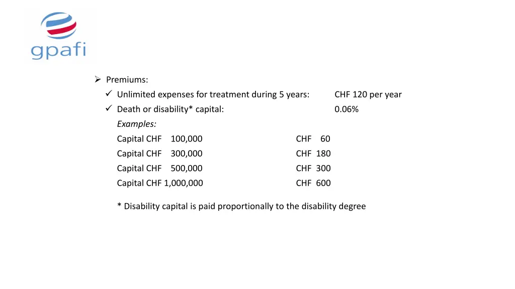 premiums unlimited expenses for treatment during