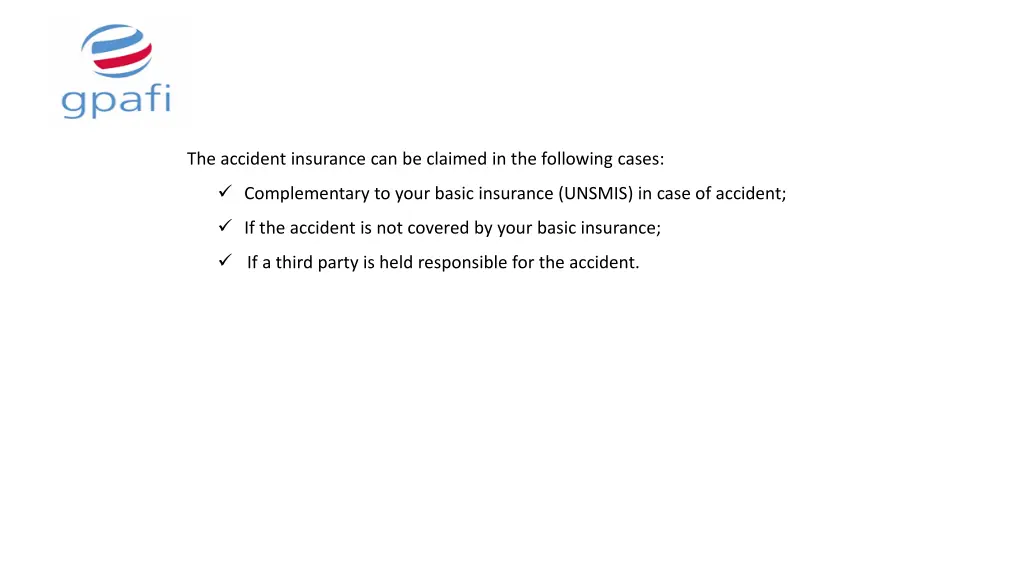 the accident insurance can be claimed