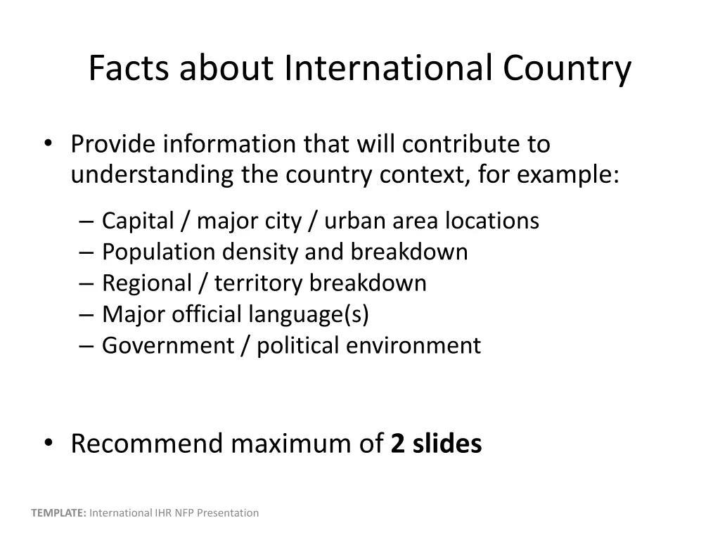 facts about international country