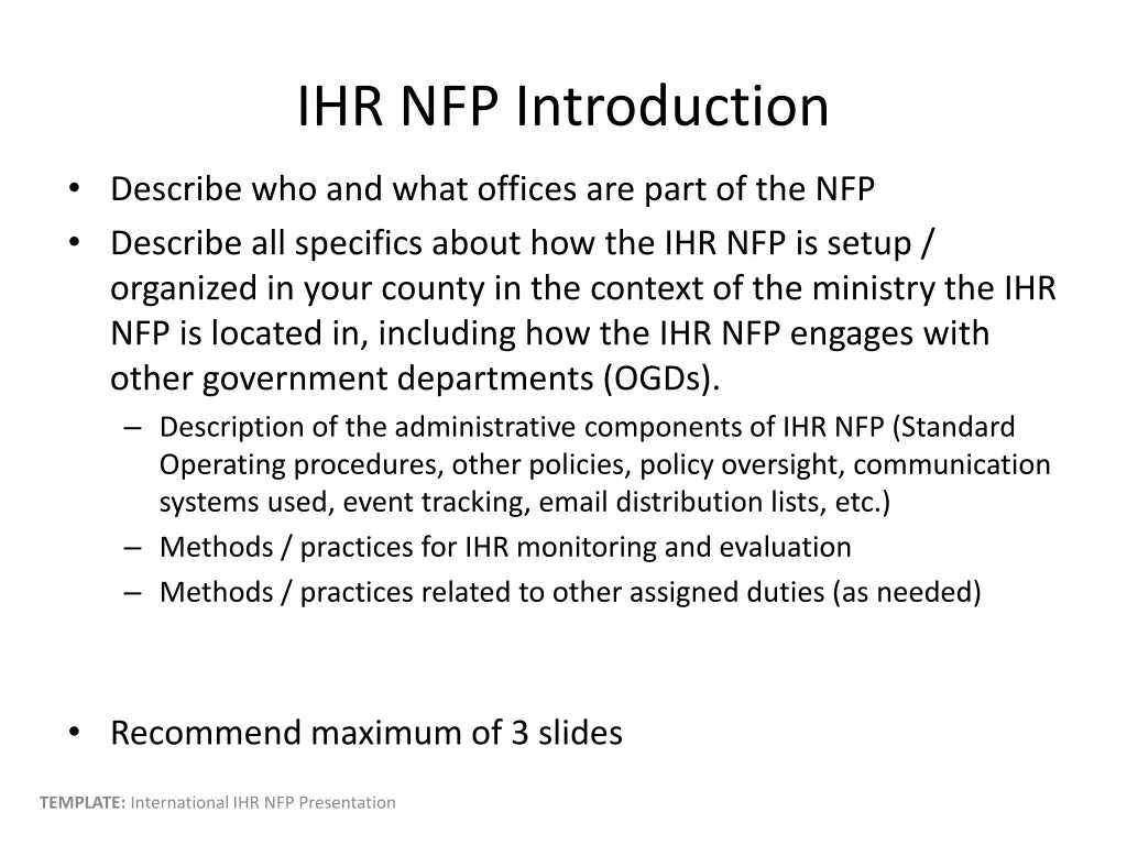 ihr nfp introduction